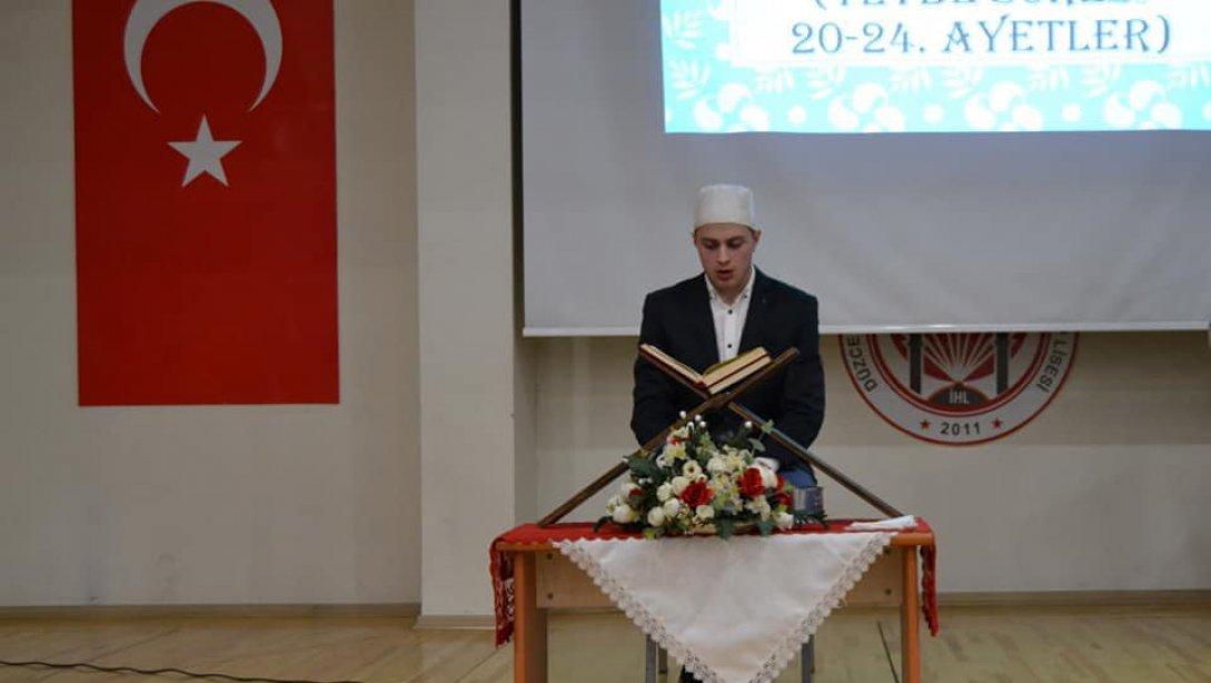 Öğrencimiz Ebubekir ARSLAN Kuran-ı Kerim Güzel Okuma Yarışmasında Düzce 1. si oldu.